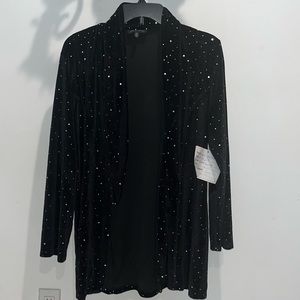 Soft cardigan with reflective sequence